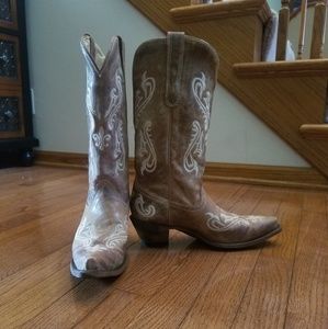 Corral Cortez Cream Fleur De Liz Boots